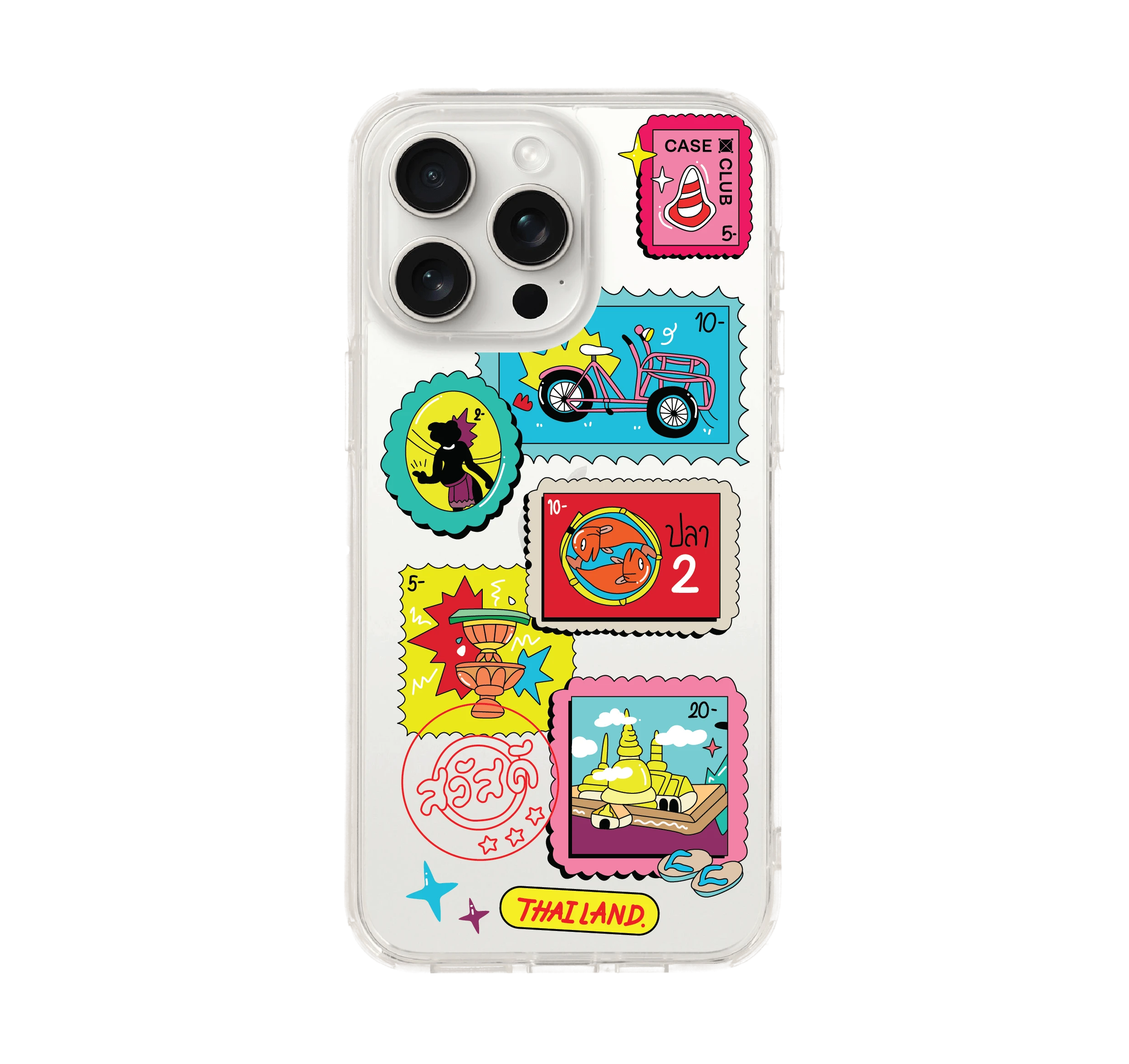 เคสใส iphone 15 pro max แสตมป์ไทยแบบดั้งเดิม